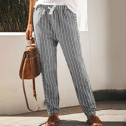 Striped wide-leg pants