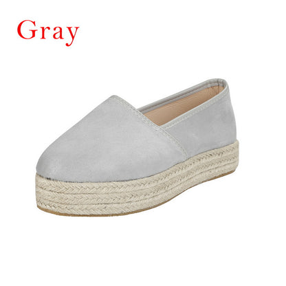 Women hemp platform shoes laofers girl slip - FLIPSTYLEZLLC