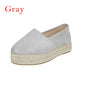 Women hemp platform shoes laofers girl slip - FLIPSTYLEZLLC