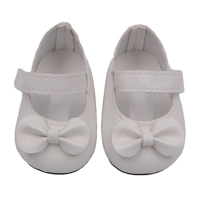 18 Inch American Girl Doll Shoes Solid Color Bow Shoes