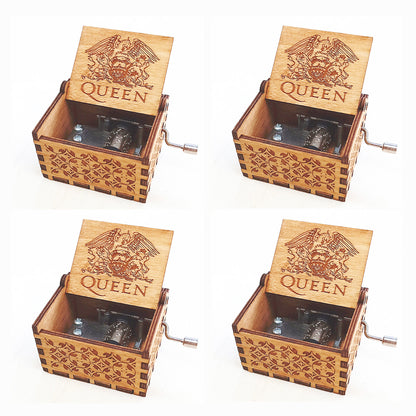 Antique Carved Wooden Hand Crank Spirited Away Music Box Christmas Gift Birthday Gift Party Decoration