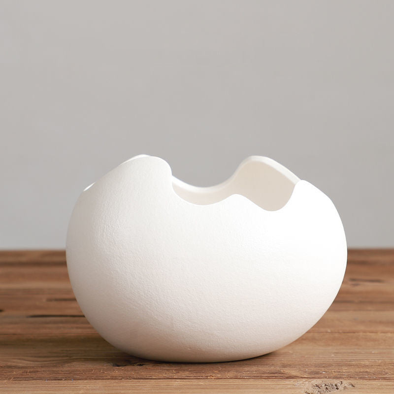 Eggshell Living Room Ceramic Hydroponic Vase Pot Desktop Flower Small And Simple Indoor Green Dill