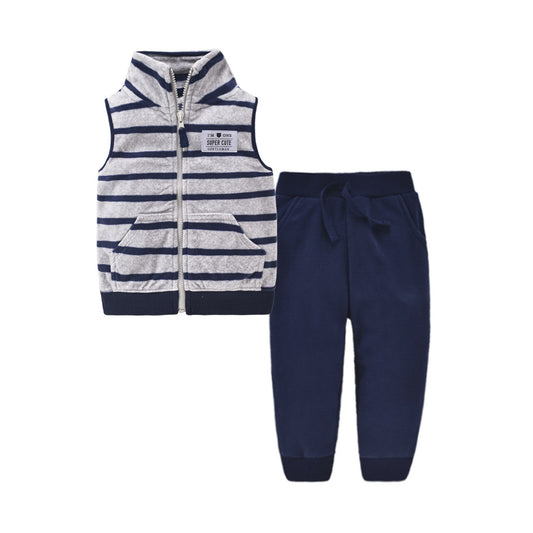 Children's vest two-piece baby cardigan vest set