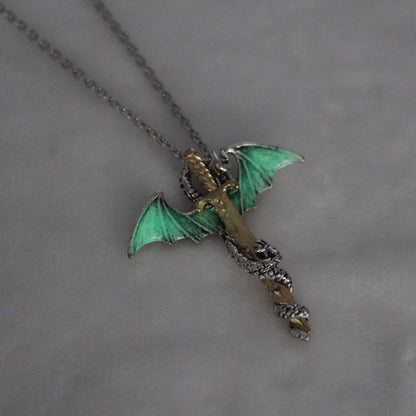 Glorious Dragon Pendant Necklace in the Dark Sword