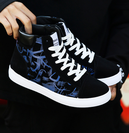 New creative single graffiti design Spring high top shoes Authentic Edition men's shoes