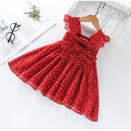 Chiffon Polka Dot Fashion Children's Princess Dress