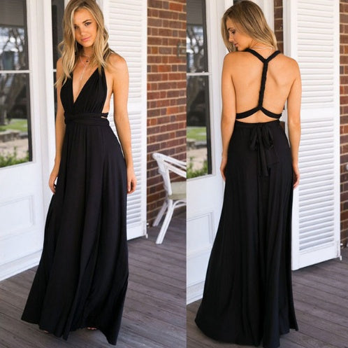 Red Hot Multiway Bandage Maxi | Sexy Backless Club & Party Long Dress | Summer Boho Convertible Infinity Dress