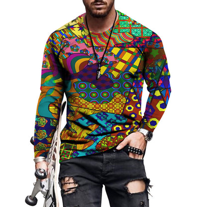 New Product Digital Printing Men's Long Sleeved T Shirt