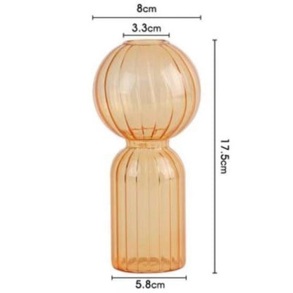 Ins Creative Glass Vase Striped Transparent Glass Vase Table Decorative Ornaments Hydroponic Flower Simple Vase