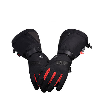 Winter Constant Temperature Ski Heating Sheepskin Gloves