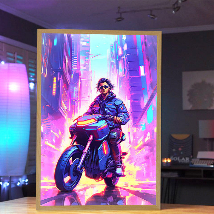 Motorcycle Motor Bike Luminous Paint Bedroom Bedside Hotel Decoration Painting