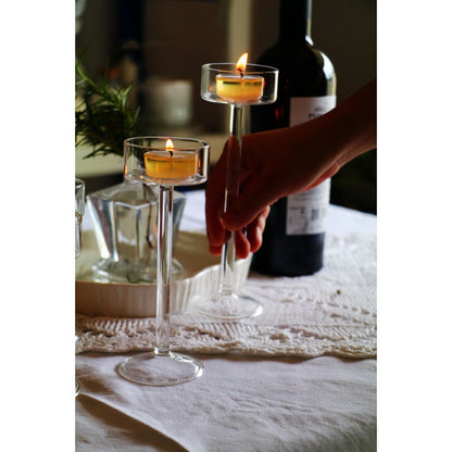 Simple Transparent Crystal High-footed Glass Candle Holder Romantic Table Decoration