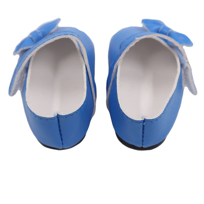 18 Inch American Girl Doll Shoes Solid Color Bow Shoes