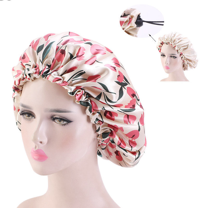 Extra Large Double Satin Lace Night Hat