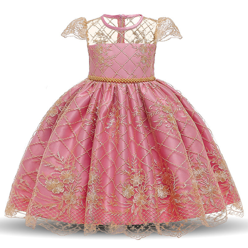 Bowknot children's skirt and net gauze dress