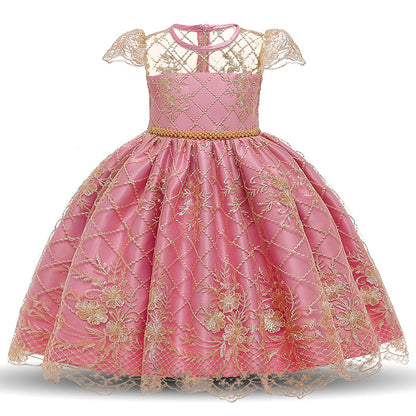 Bowknot children's skirt and net gauze dress
