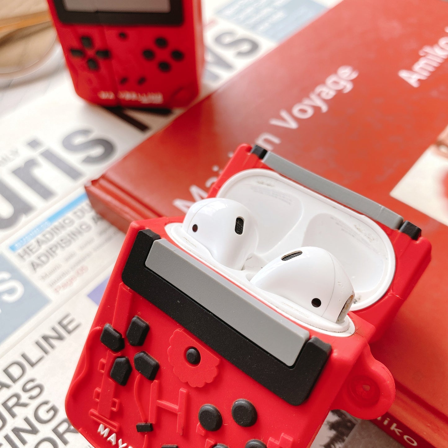 Red game headset case