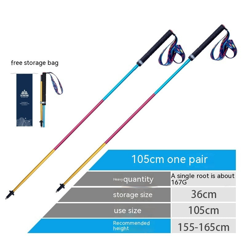 Off Road Folding Outdoor Carbon Cane Aluminum Alloy Straight Shank Hiking Cane