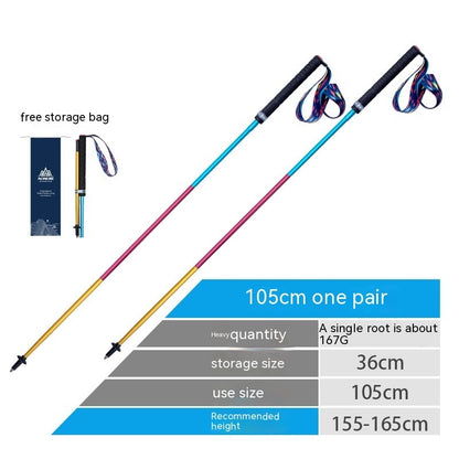 Off Road Folding Outdoor Carbon Cane Aluminum Alloy Straight Shank Hiking Cane
