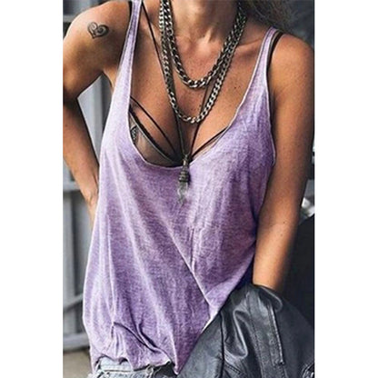 Solid Color Camisole Top T Shirt Plus Size
