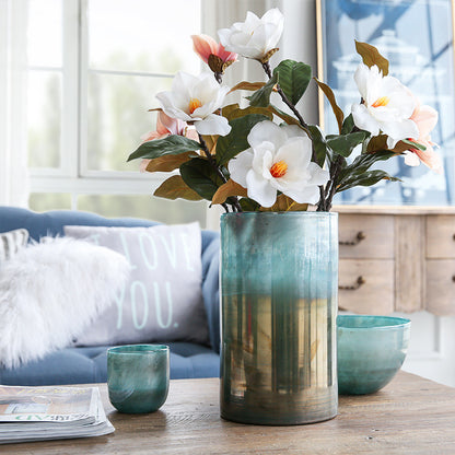 European and American Retro Blue Glass Large Vase