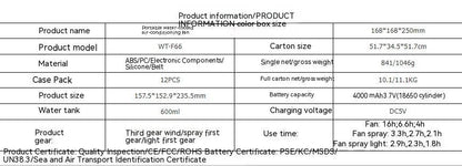 Rechargeable Desktop Wind Atomization Cooling Little Fan