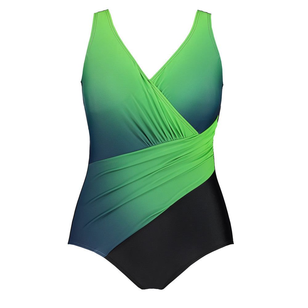 New purple and black swimsuit Women's high waist skirt plus size