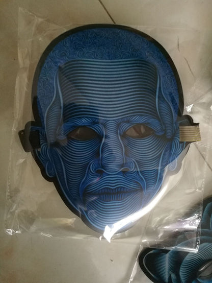 Halloween Glowing Face Cover Led Light Dance For Halloween Festival Party Headwear Music Head Props Bar Face Accessories