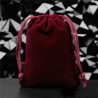 Flannel Drawstring Jewelry Solid Drawstring Pocket