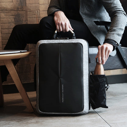 BLACK Men's backpack rechargeable usb computer bag