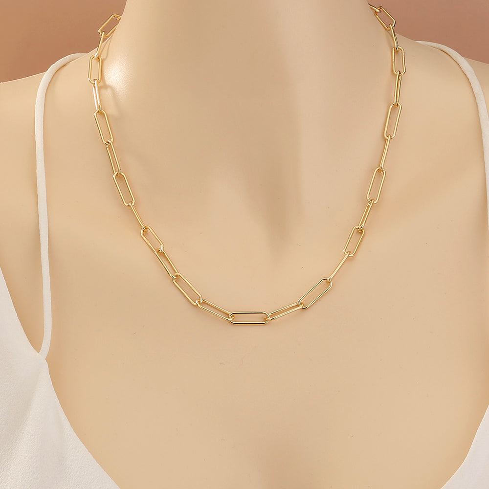 European and American cross-border new product gold lock stacking multi-layer necklace, letter tag fashion personality chocker clavicle chain female