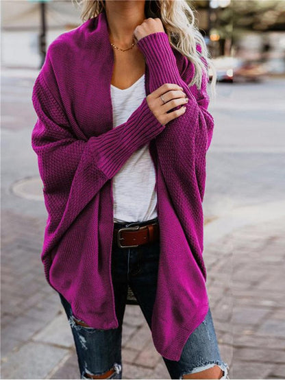 Bat Ssleeve Plus Size Knitted Cardigan Sweater