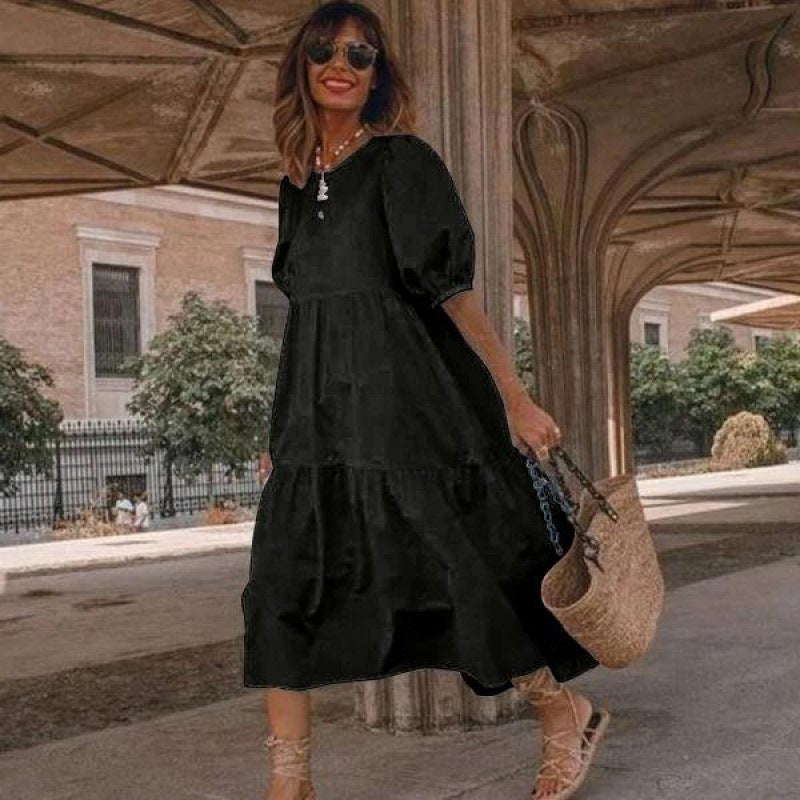 Loose plus size new big swing dress