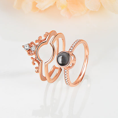 S925 Projection Personalized Photo Ring