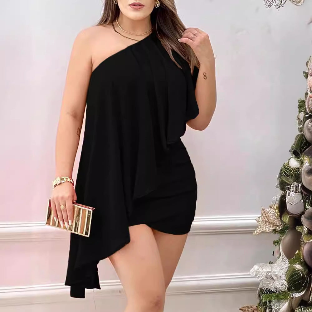 Women's Clothing One Shoulder Dress
