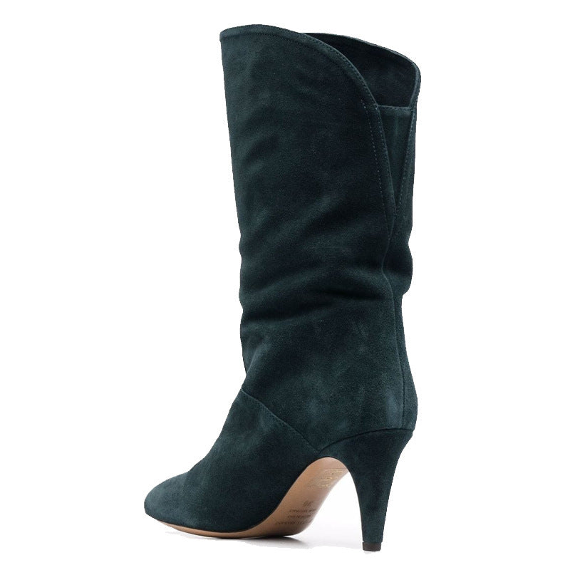 Western Boots With Pointed Toe And Tapered Heel