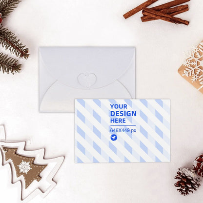 Horizontal Thick And Tough Pearl Paper Holiday Card