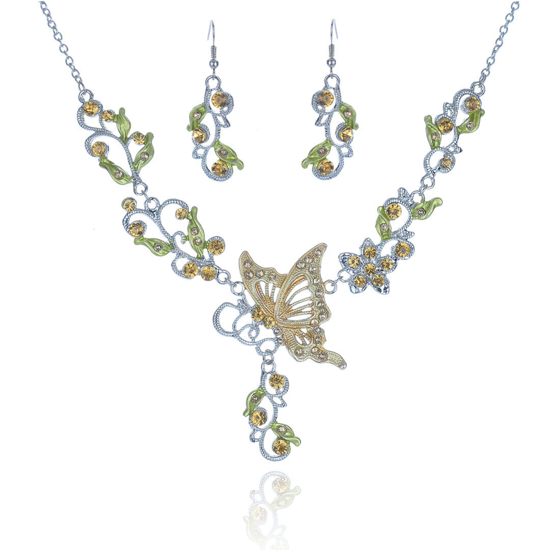 Dielian Flower Necklace Jewelry Set - FLIPSTYLEZLLC
