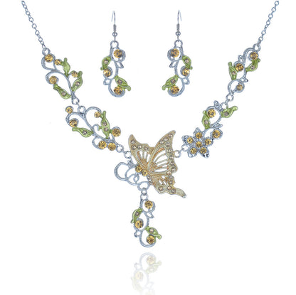 Dielian Flower Necklace Jewelry Set - FLIPSTYLEZLLC