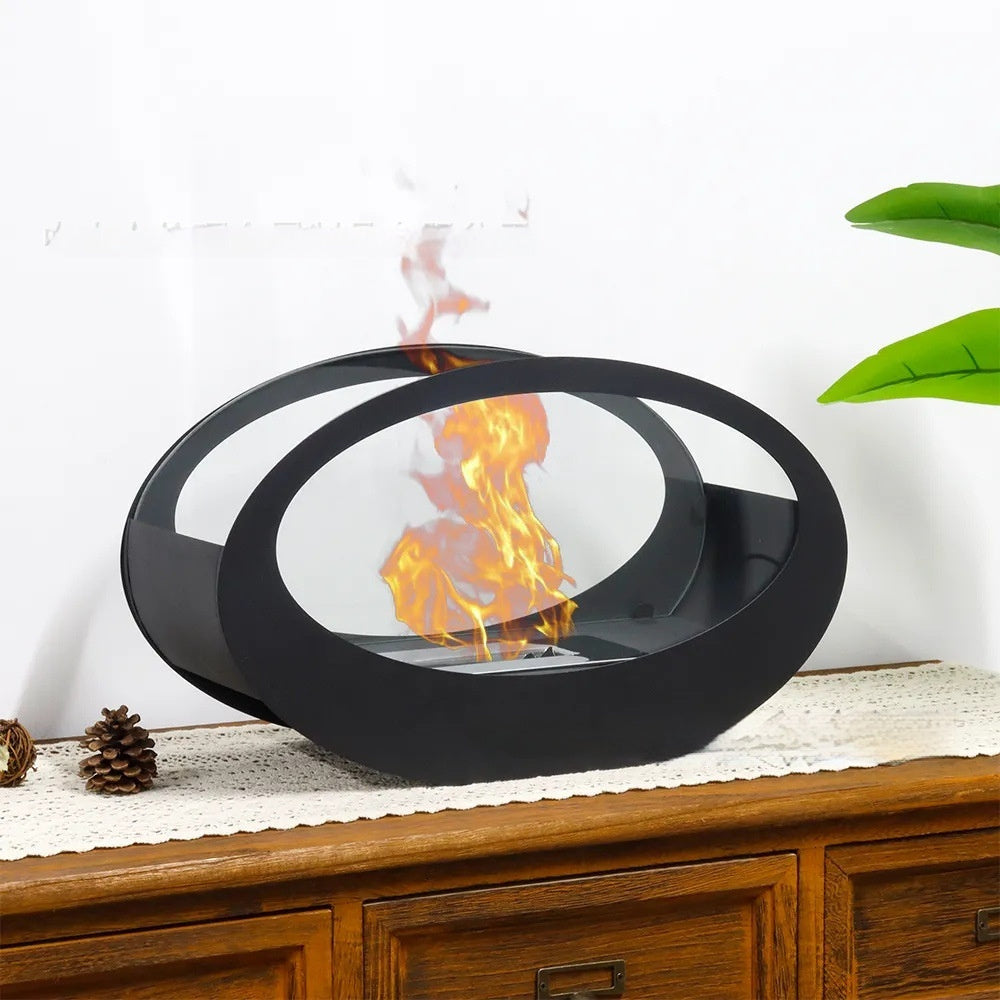 Oval Desktop Fireplace Ethanol Burning Atmosphere Decoration Outdoor Portable Alcohol Stove
