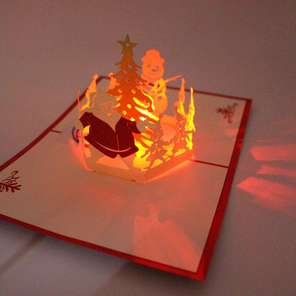 3D light paper cut greeting card