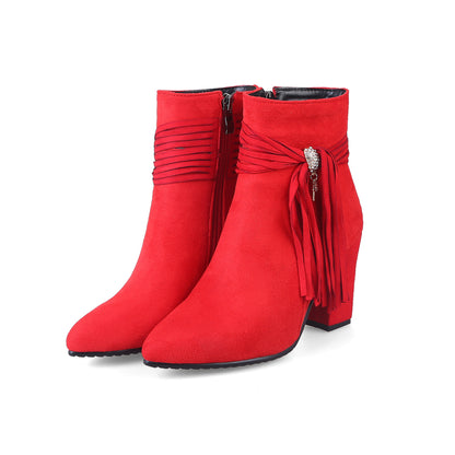 Low heel suede ankle boots women England