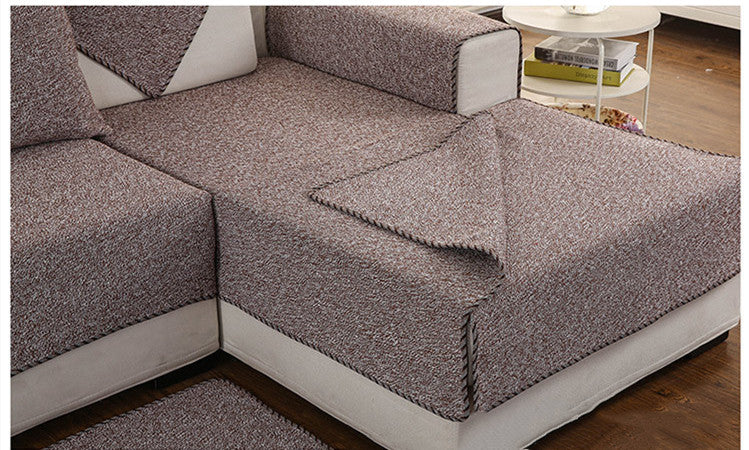 Sofa Cushion Fabric Cushion Autumn And Winter Four Seasons Simplicity Modern Non-slip Cotton Sofa Cover