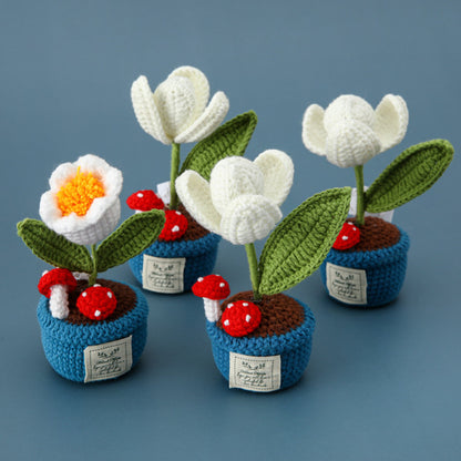 Tulip Small Night Lamp Woven Wool Potted Plant