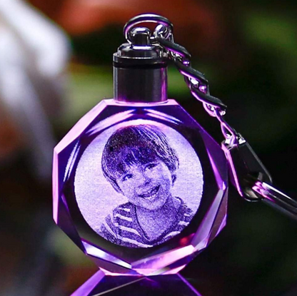 Custom Crystle Kyechain Colorful Lamp Logo Words or Photo