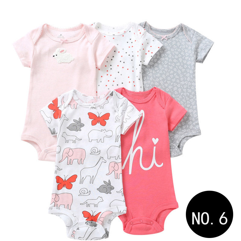 Baby Short Climb 5-piece Romper Boys and Girls Cotton One-piece Rompers
