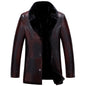 Men's Winter Lapel Thickening Leather Coat