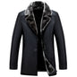 Men's Winter Lapel Thickening Leather Coat