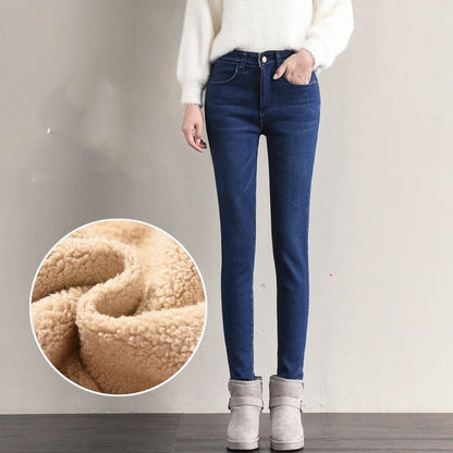 Cashmere jeans women's high waist