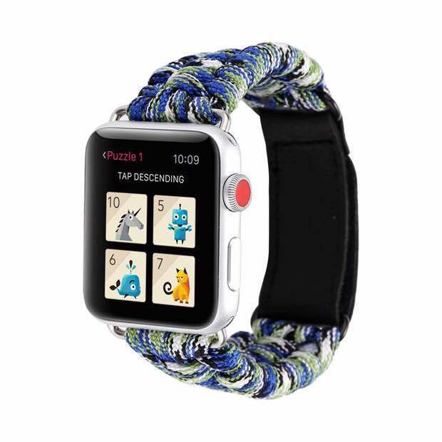 Compatible with Apple, Velcro Braided Umbrella Cord Iwatch Strap